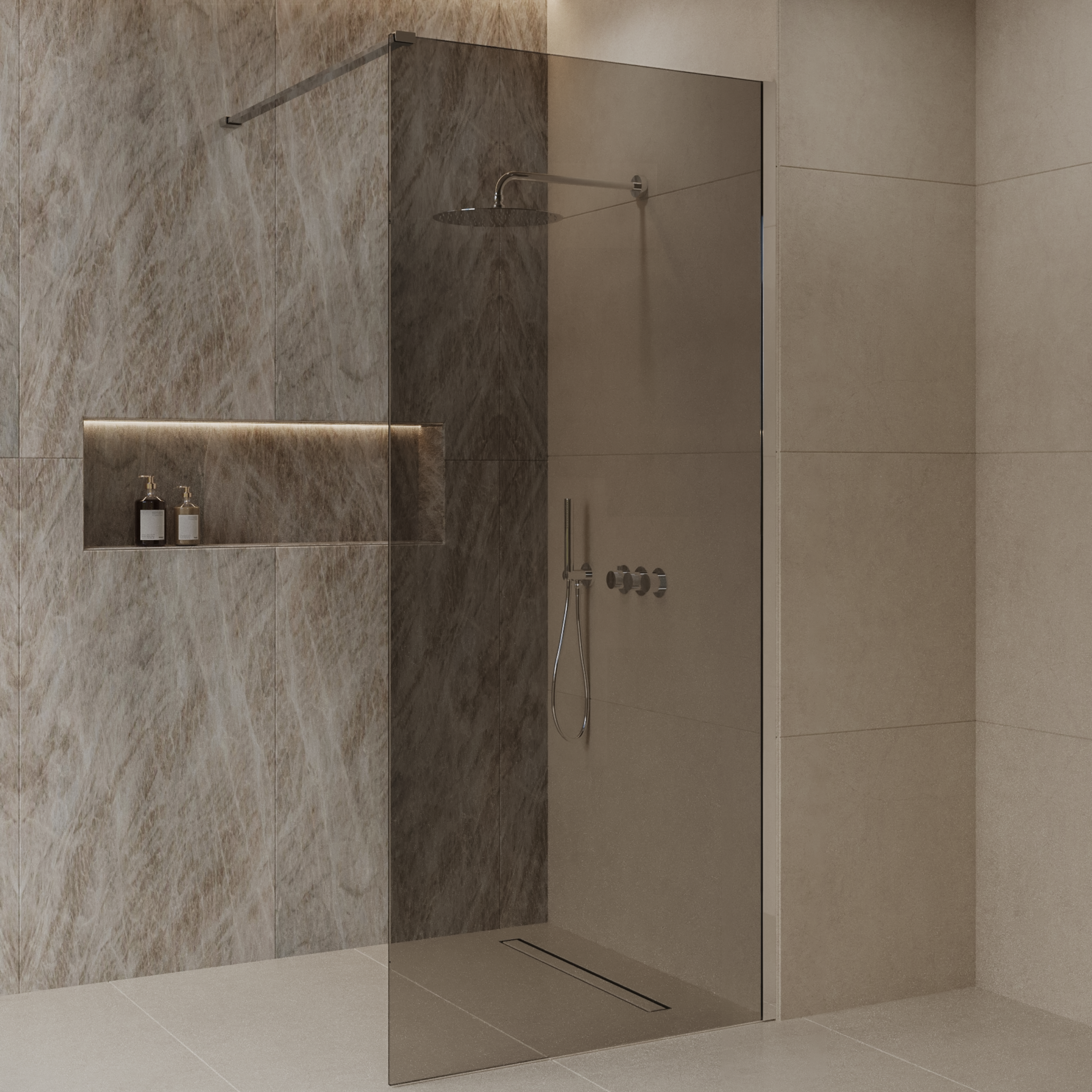 Inloopdouche Best-Design Dalis 80x200 cm Chroom Mocha