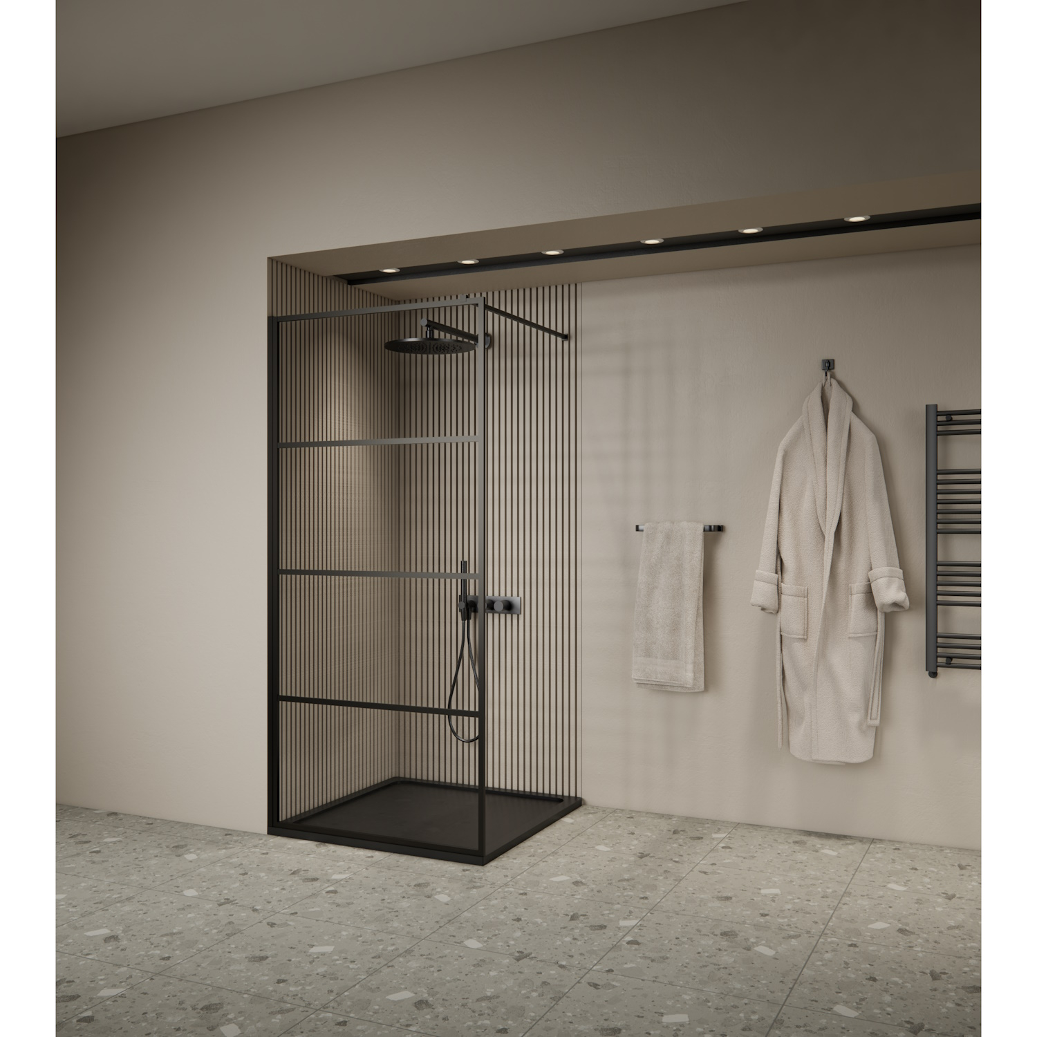 Inloopdouche | BWS | Oganto 1 | 120x200 cm | 8mm | Zwart