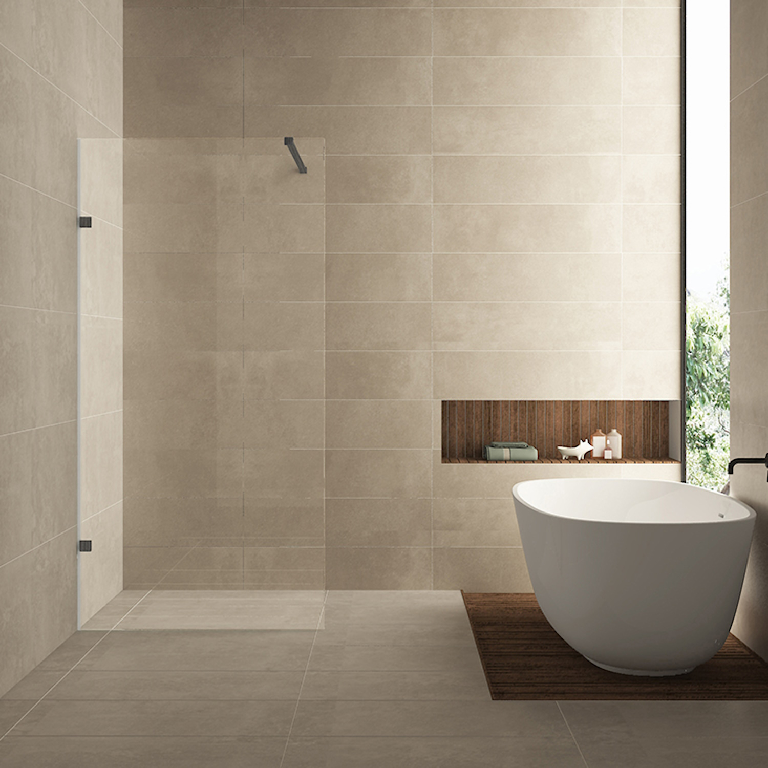 Inloopdouche Wiesbaden Less 50x200 cm 8 mm Nano Helder Glas Gunmetal