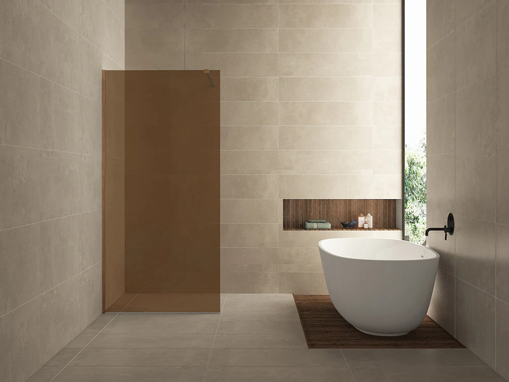 Inloopdouche Wiesbaden Slim Brons Rookglas 120x200 8mm Nano Coating