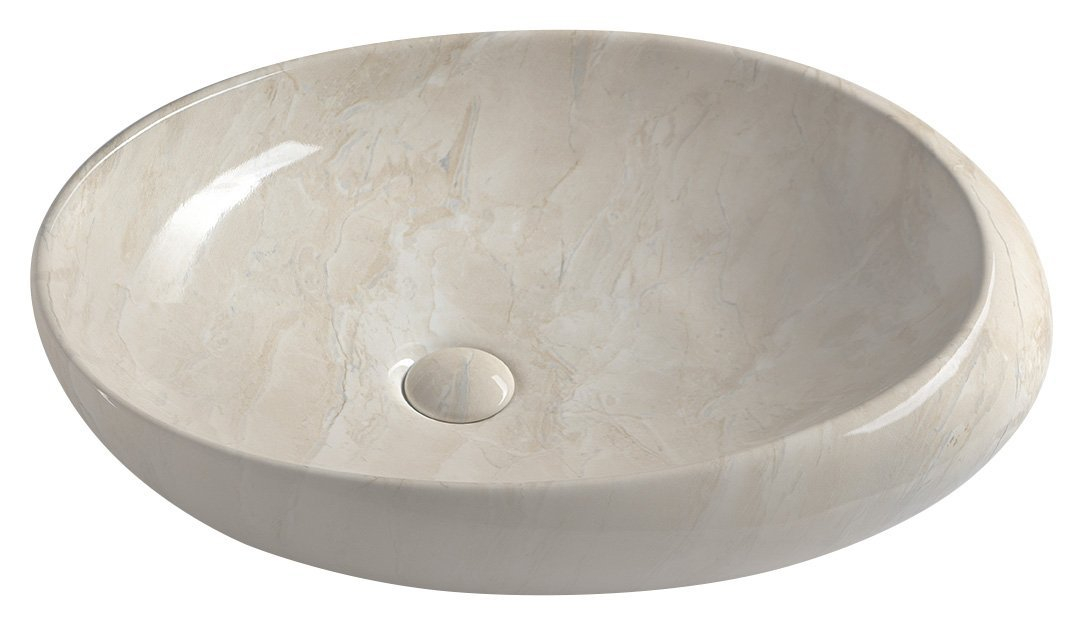 Keramische Opbouw Waskom Sapho Dalma 68x44 cm Beige
