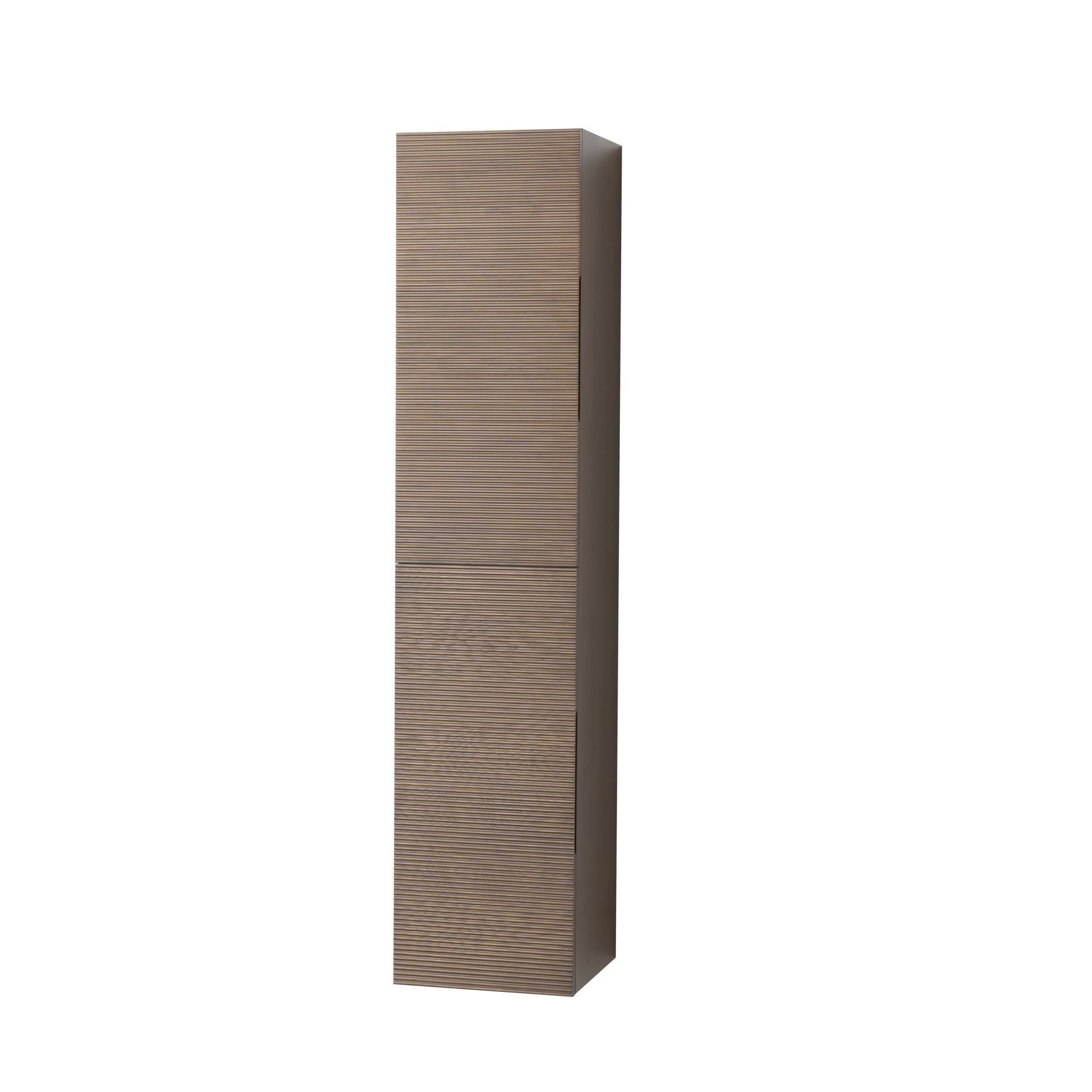 Kolomkast BWS Lydia 2 Deuren Greeploos Soft Close 35x160x35 cm Donker Walnoten