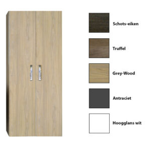 Kolomkast Dubbel Sanicare Q9/Q10/Q11 Soft-Closing Deuren Chromen Greep 160x67x32 cm Hoogglans Wit