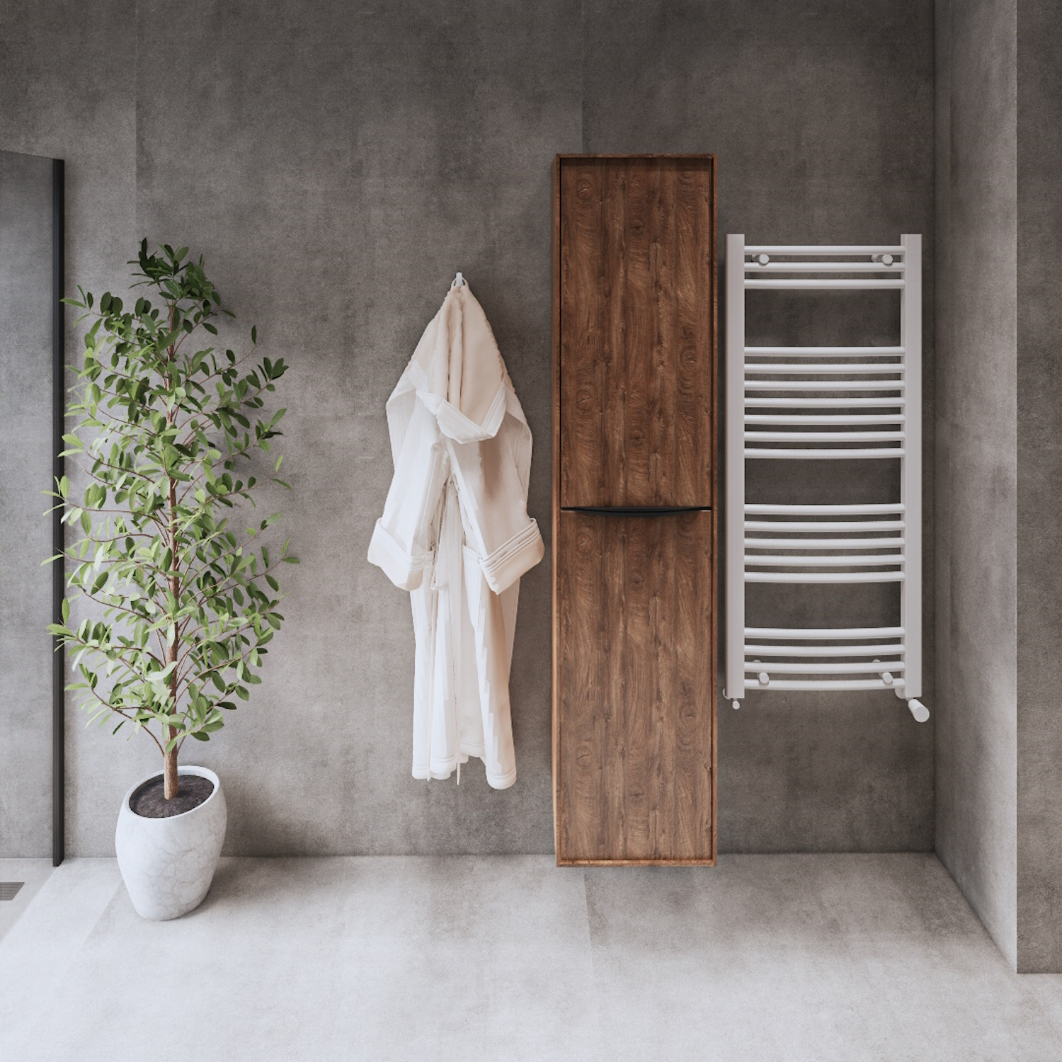 Kolomkast Gliss Design Eleganz Hera Zwart 160cm Oak Cognac