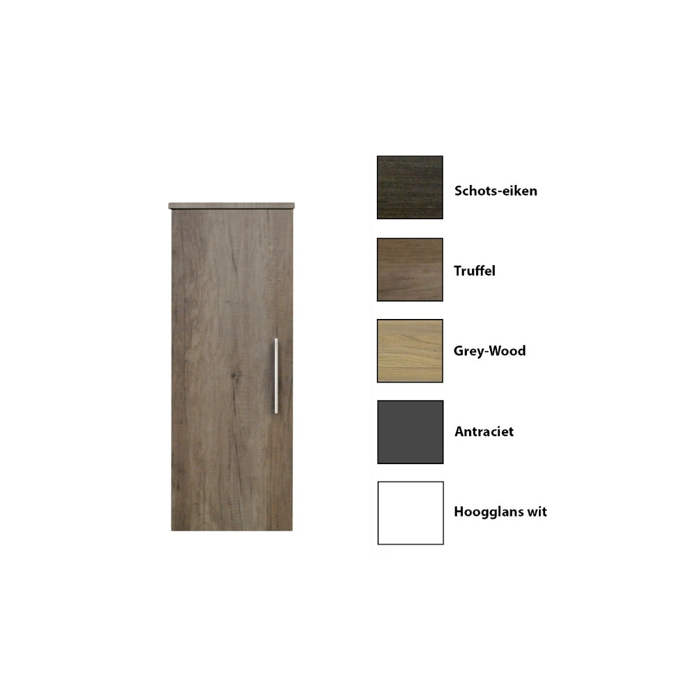 Kolomkast Sanicare Q4/Q15 1 Soft-Closing Deur 90x33,5x32 cm Hoogglans Wit