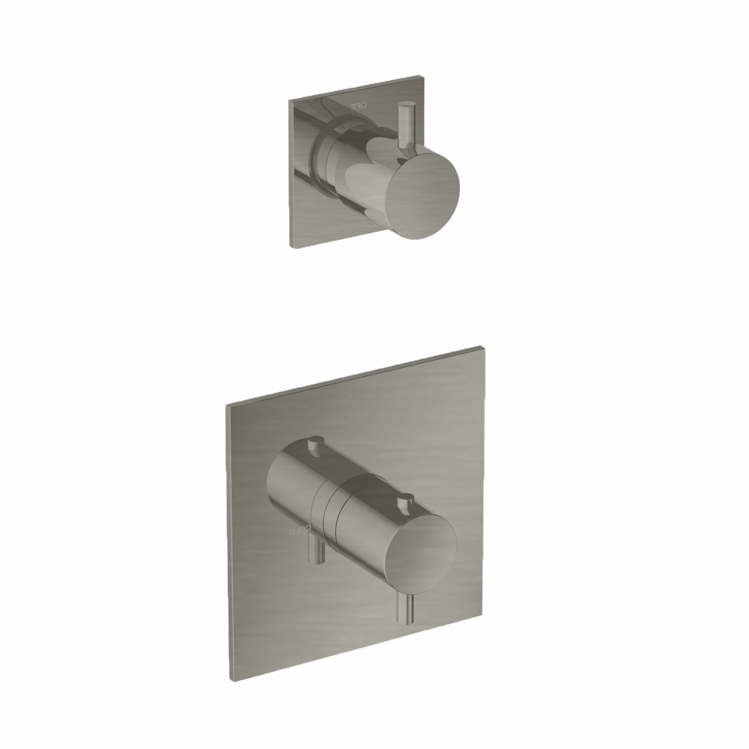 Inbouw Douchekraan Hotbath Laddy Thermostaat Met Stopkraan Vierkant Geborsteld Nikkel