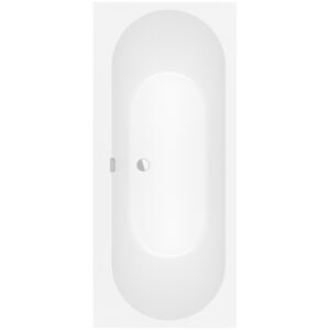 Ligbad Villeroy & Boch Oberon Duobad Quaryl 170 x 75 CM Met Poten Inclusief Overloopcombinatie Stone White
