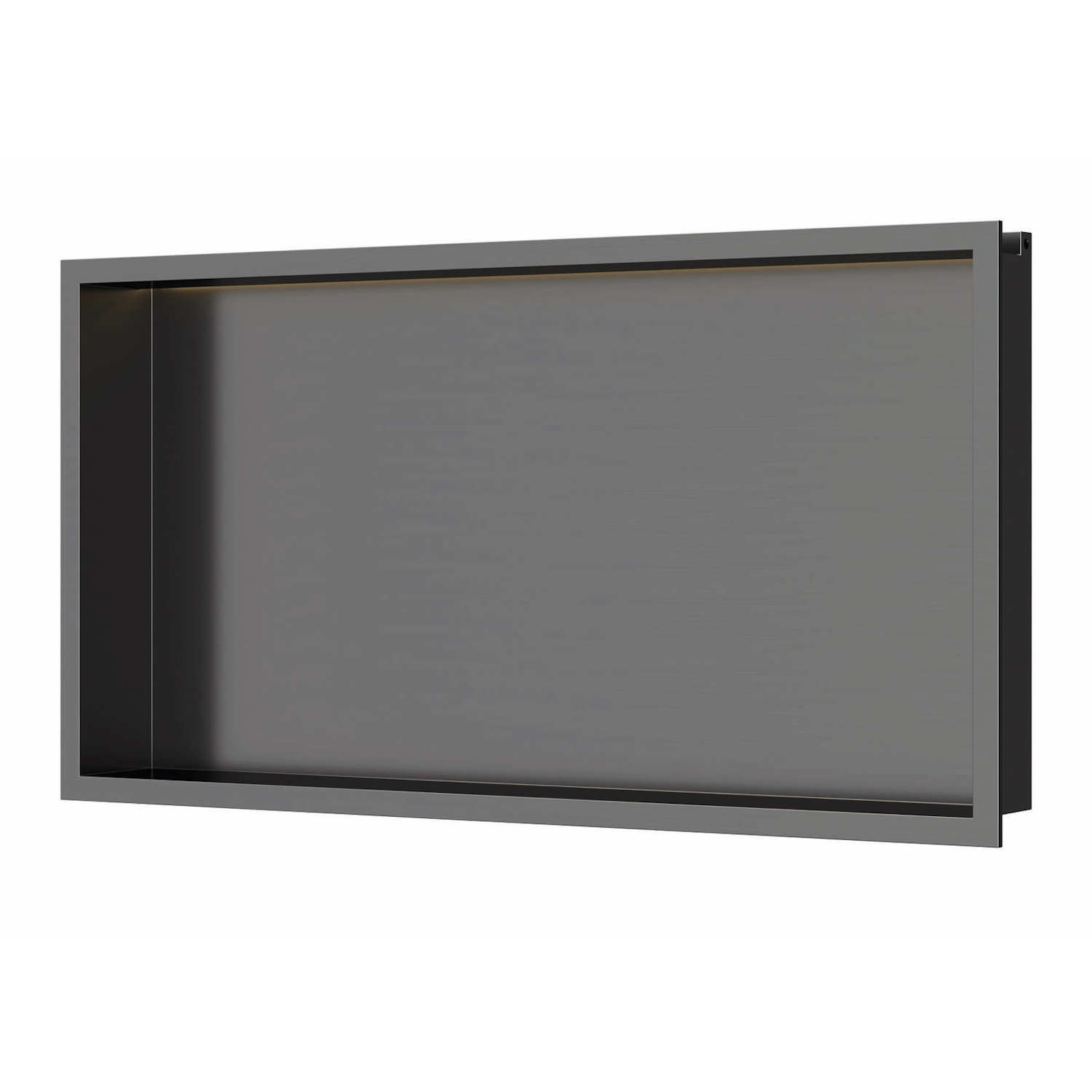 Inbouwnis Luca Sanitair 60x30x6,5cm RVS Gunmetal PVD+ LED verlichting