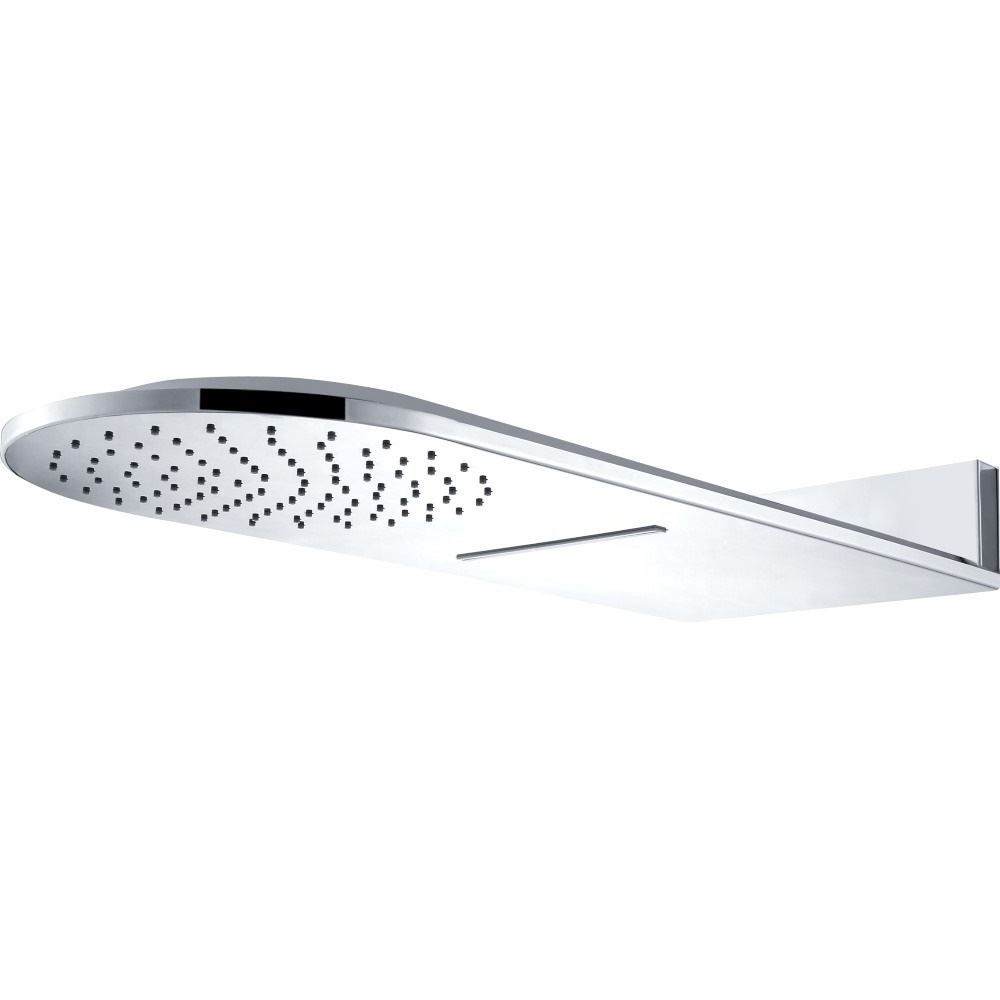 Luxe wand-hoofddouche 25x60 waterval chroom met afronding