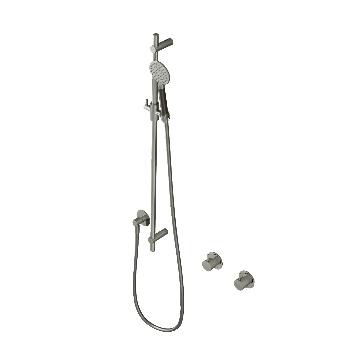 Glijstangset Hotbath Cobber Met Wandaansluitbocht En Handdouche Geborsteld Nikkel