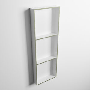 MONDIAZ EASY Nis 89,5x29,5cm in solid surface kleur Army | Talc. 3 vakken geschikt voor in- of opbouw
