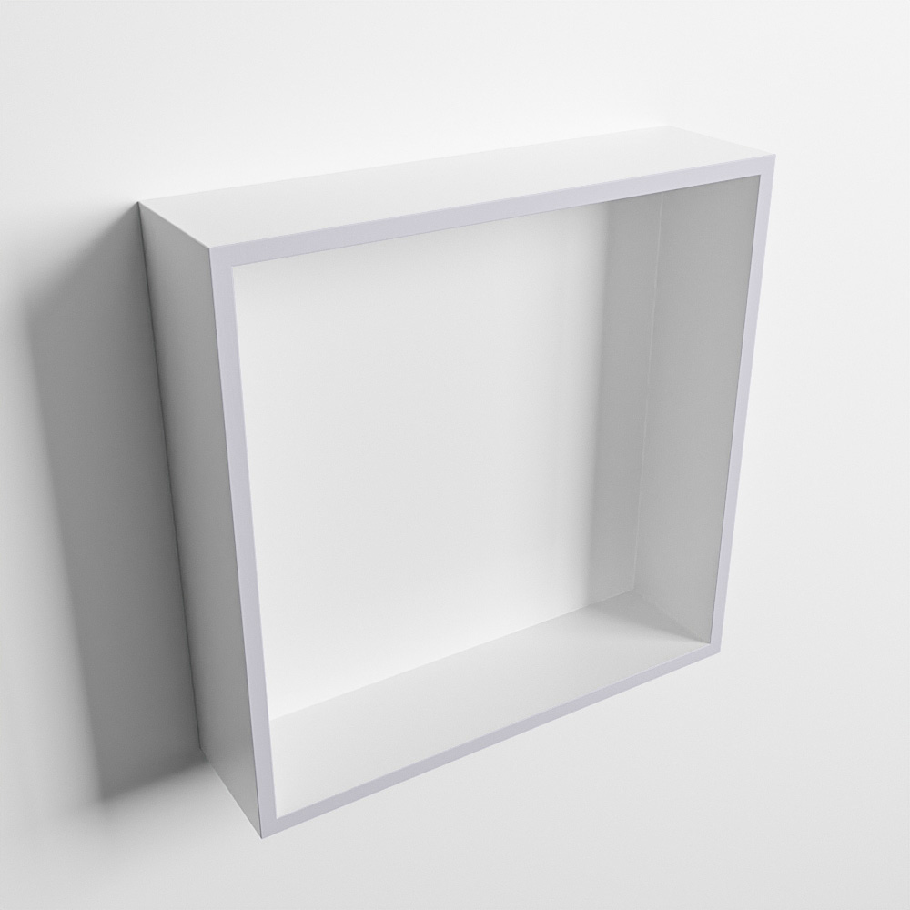 MONDIAZ EASY Nis 29,5x29,5cm in solid surface kleur Cale | Talc. 1 vak geschikt voor in- of opbouw
