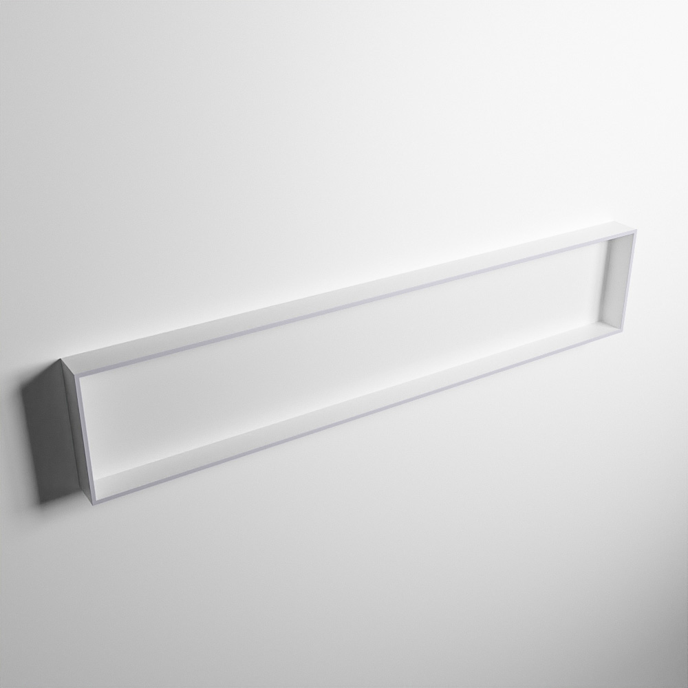 MONDIAZ EASY Nis 149,5x29,5cm in solid surface kleur Cale | Talc. 1 vak geschikt voor in- of opbouw