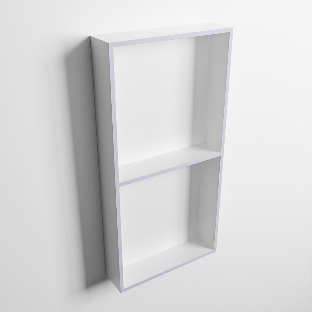 MONDIAZ EASY Nis 59,5x29,5cm in solid surface kleur Cale | Talc. 2 vakken geschikt voor in- of opbouw