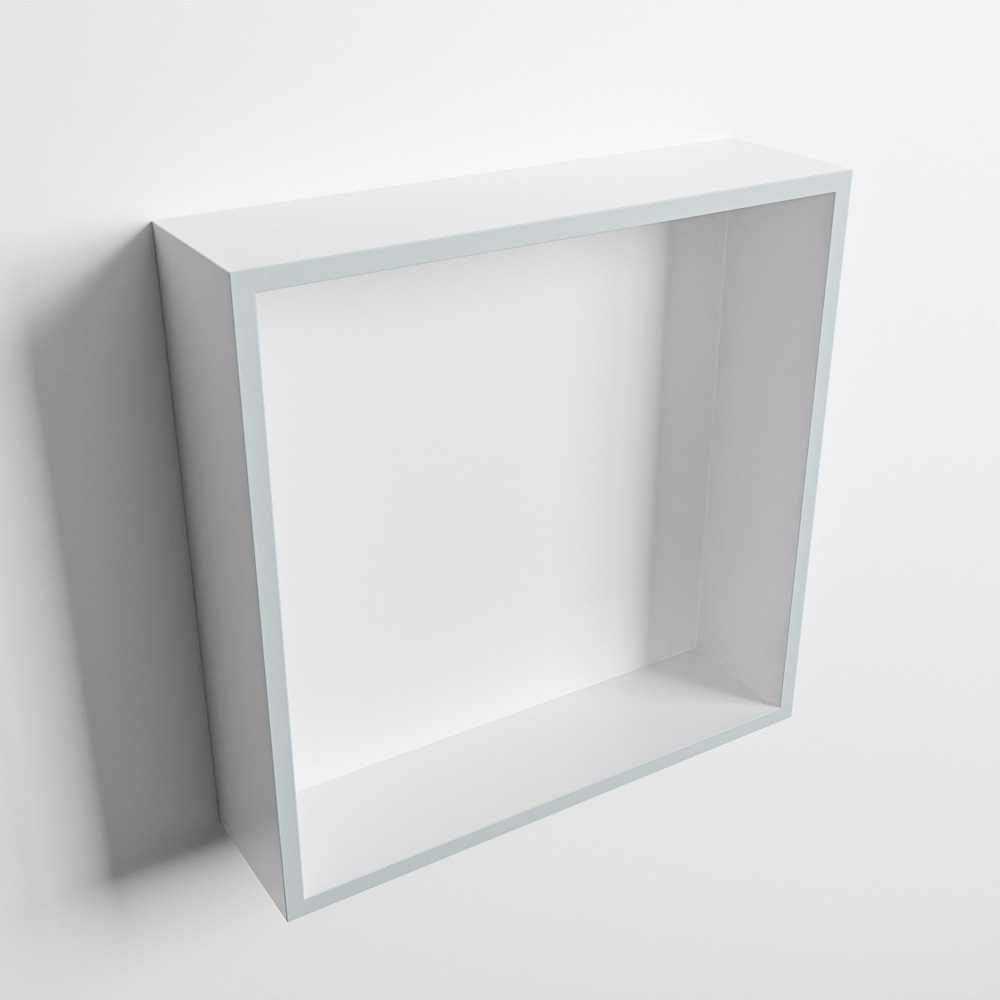 MONDIAZ EASY Nis 29,5x29,5cm in solid surface kleur Clay | Talc. 1 vak geschikt voor in- of opbouw