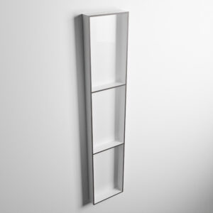 MONDIAZ EASY Nis 149,5x29,5cm in solid surface kleur DarkGrey | Talc. 3 vakken geschikt voor in- of opbouw