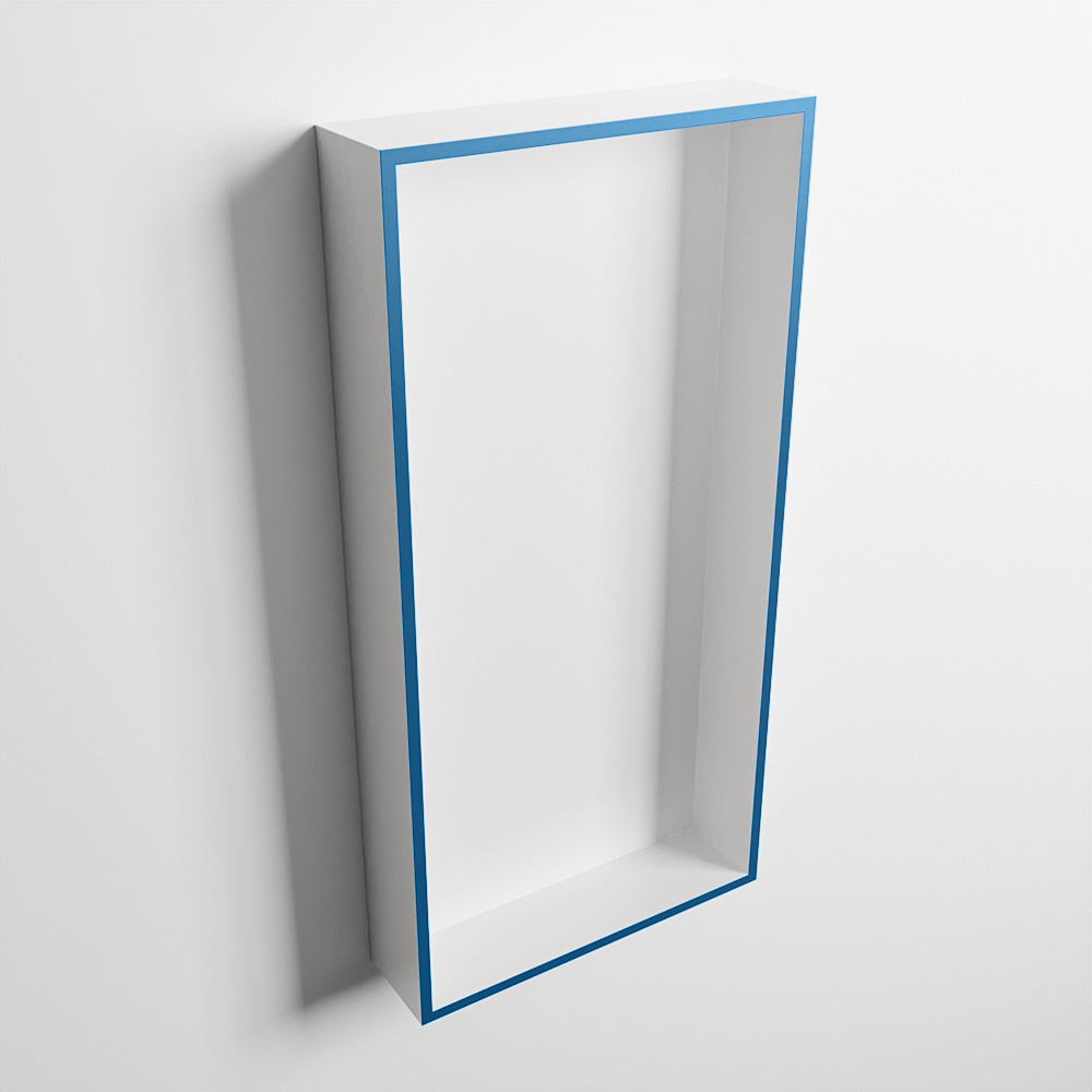 MONDIAZ EASY Nis 59,5x29,5cm in solid surface kleur Jeans | Talc. 1 vak geschikt voor in- of opbouw