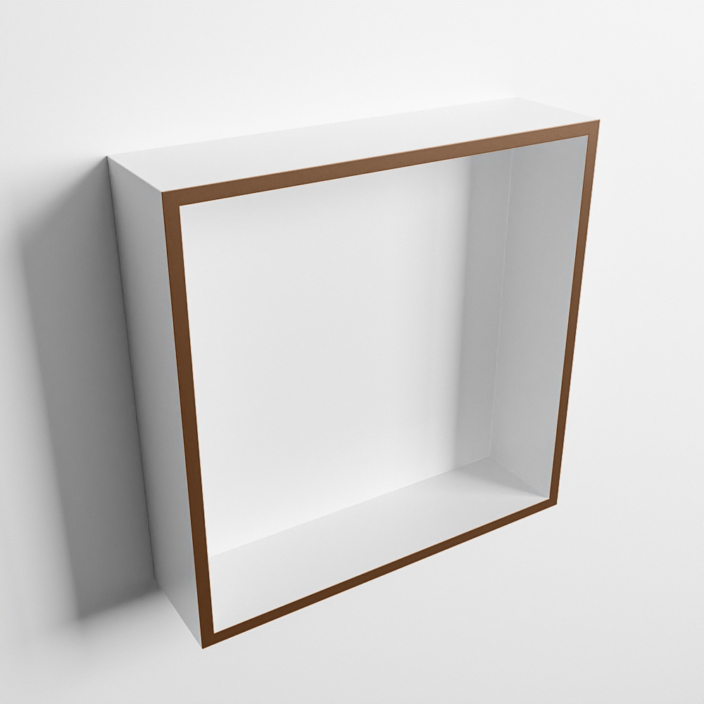 MONDIAZ EASY Nis 29,5x29,5cm in solid surface kleur Rust | Talc. 1 vak geschikt voor in- of opbouw