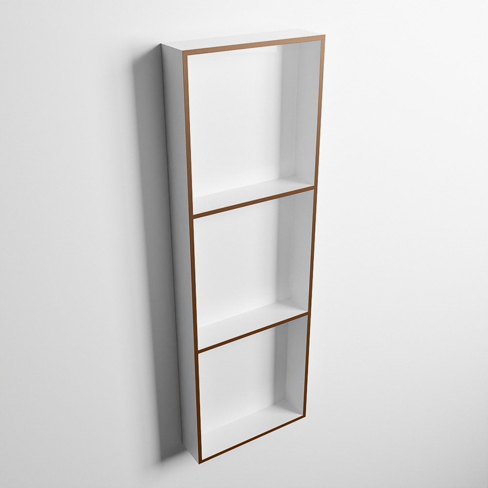 MONDIAZ EASY Nis 89,5x29,5cm in solid surface kleur Rust | Talc. 3 vakken geschikt voor in- of opbouw