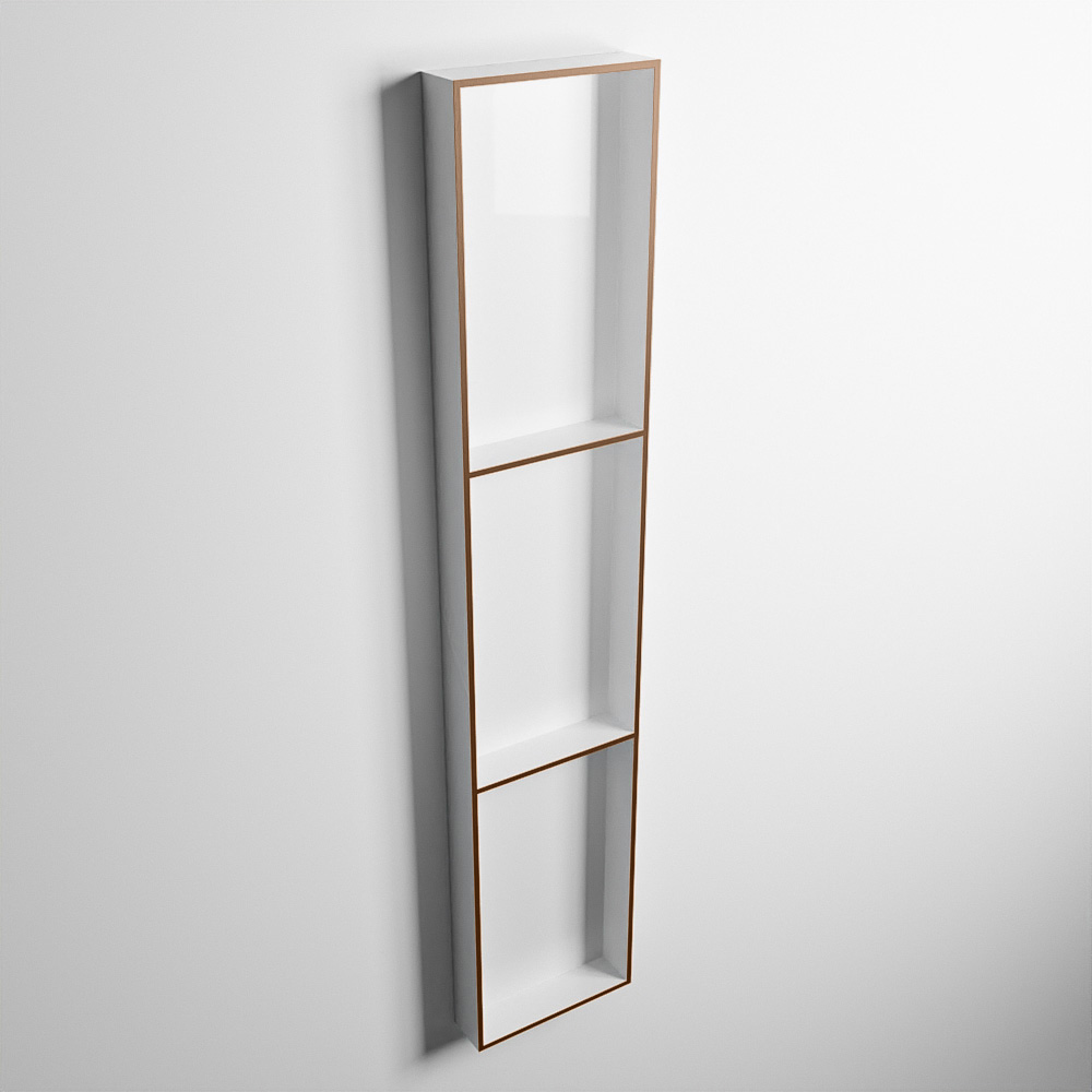 MONDIAZ EASY Nis 149,5x29,5cm in solid surface kleur Rust | Talc. 3 vakken geschikt voor in- of opbouw