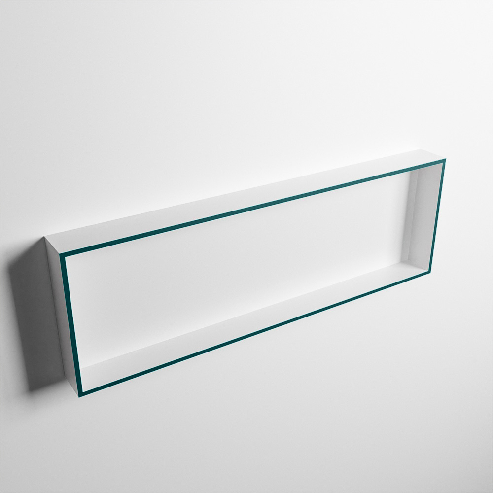 MONDIAZ EASY Nis 89,5x29,5cm in solid surface kleur Smag | Talc. 1 vak geschikt voor in- of opbouw