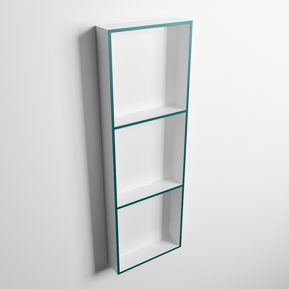 MONDIAZ EASY Nis 89,5x29,5cm in solid surface kleur Smag | Talc. 3 vakken geschikt voor in- of opbouw