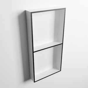 MONDIAZ EASY Nis 59,5x29,5cm in solid surface kleur Urban | Talc. 2 vakken geschikt voor in- of opbouw