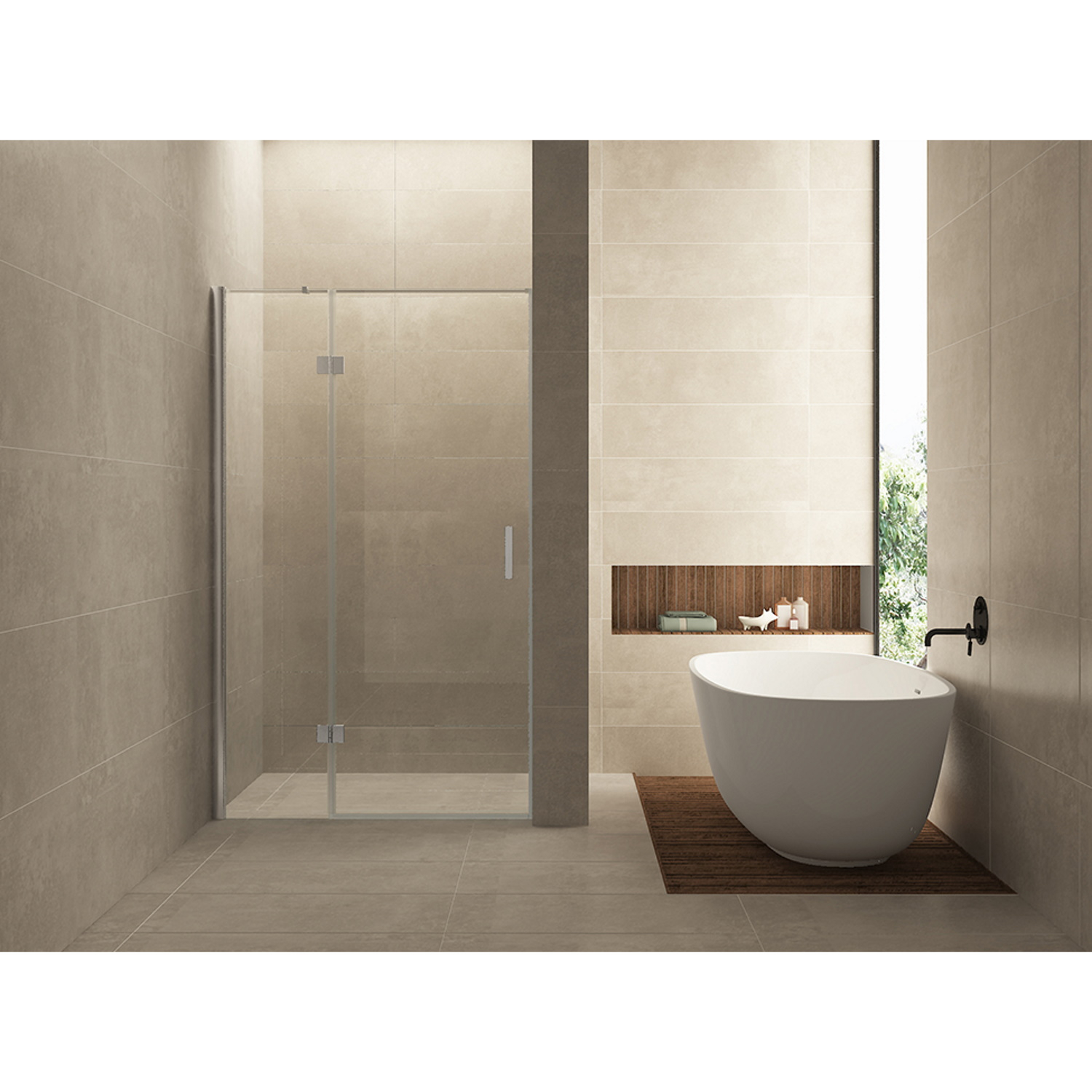 Nis swingdeur Wiesbaden 100x200cm + vast paneel 8mm NANO coating