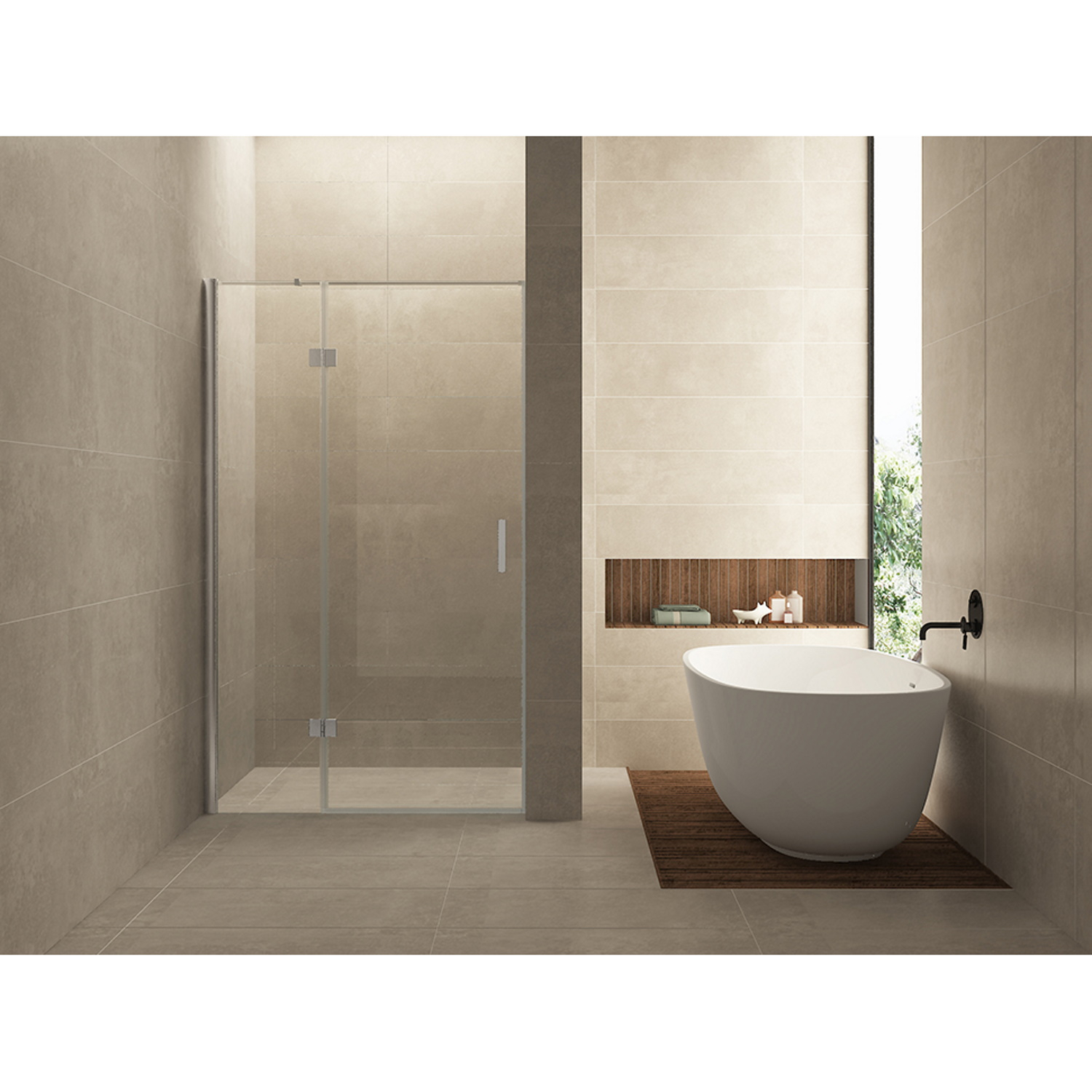 Nis swingdeur Wiesbaden 120x200cm + vast paneel 8mm NANO coating