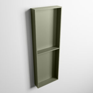 MONDIAZ EASY Nis 149,5x29,5cm in solid surface kleur Army | Army. 2 vakken geschikt voor in- of opbouw