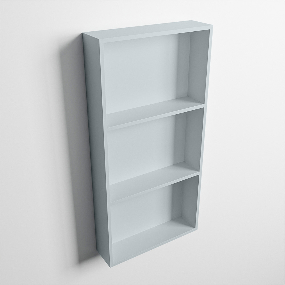 MONDIAZ EASY Nis 59,5x29,5cm in solid surface kleur Clay | Clay. 3 vakken geschikt voor in- of opbouw