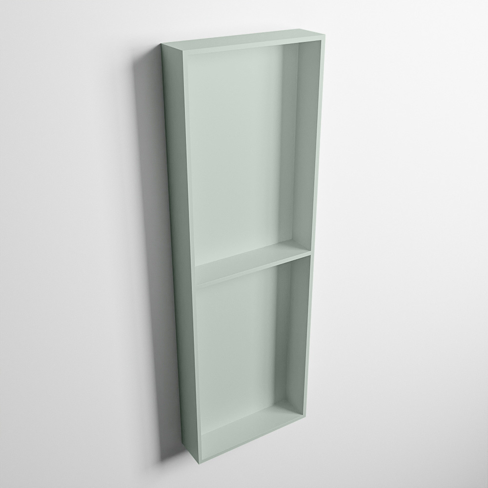MONDIAZ EASY Nis 149,5x29,5cm in solid surface kleur Greey | Greey. 2 vakken geschikt voor in- of opbouw