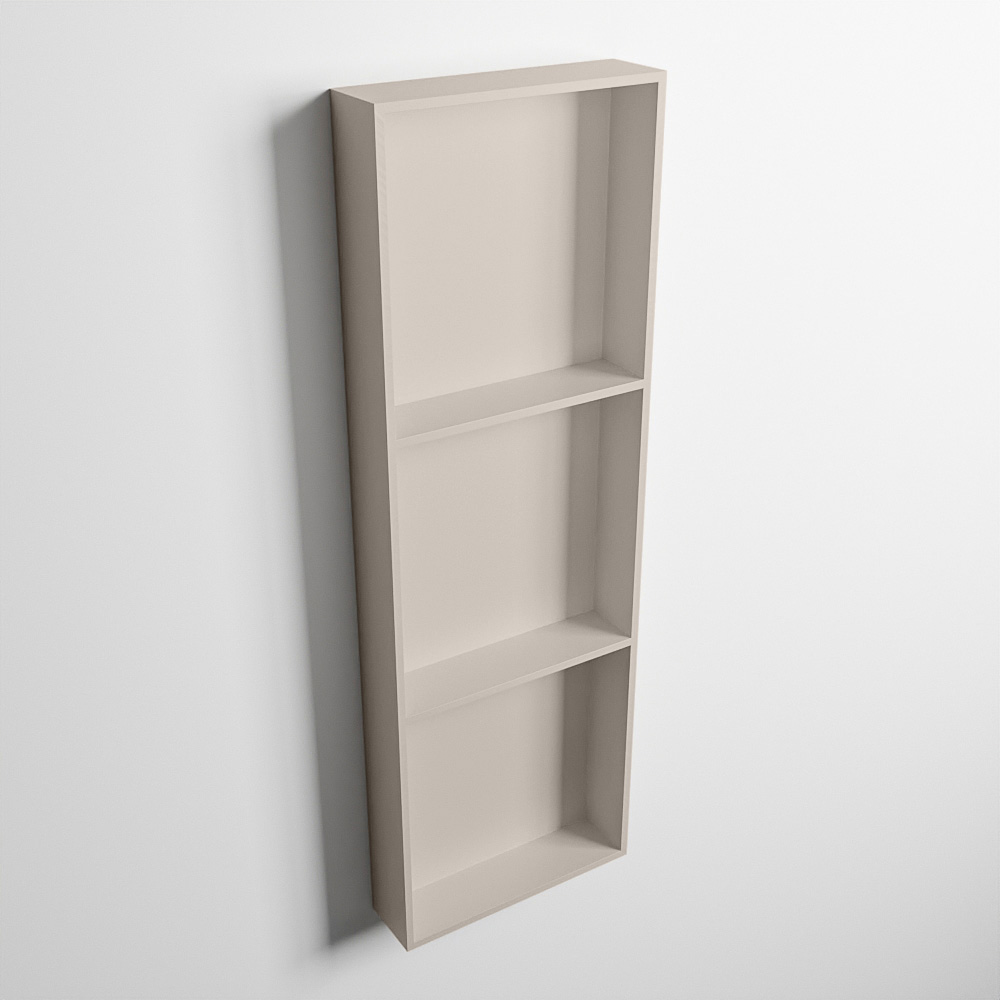 MONDIAZ EASY Nis 89,5x29,5cm in solid surface kleur Linen | Linen. 3 vakken geschikt voor in- of opbouw