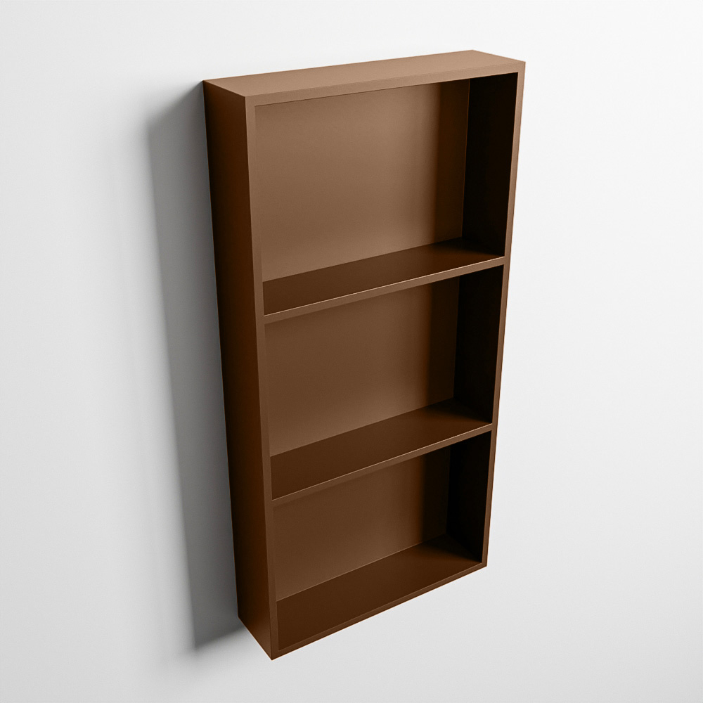MONDIAZ EASY Nis 59,5x29,5cm in solid surface kleur Rust | Rust. 3 vakken geschikt voor in- of opbouw