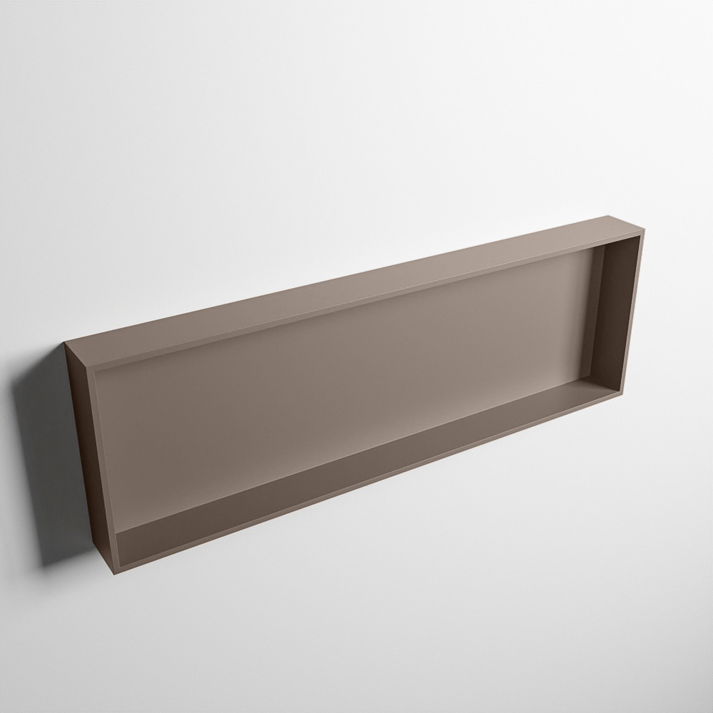 MONDIAZ EASY Nis 89,5x29,5cm in solid surface kleur Smoke | Smoke. 1 vak geschikt voor in- of opbouw