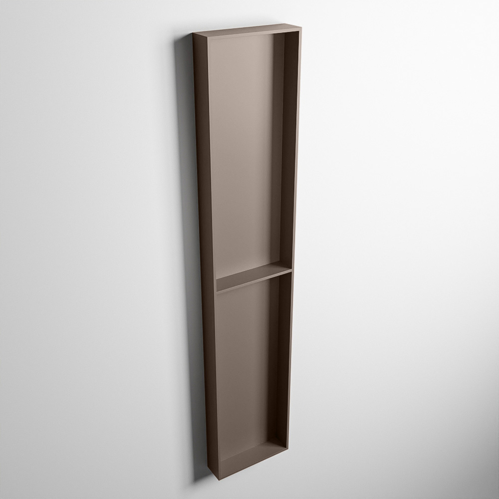 MONDIAZ EASY Nis 89,5x29,5cm in solid surface kleur Smoke | Smoke. 2 vakken geschikt voor in- of opbouw