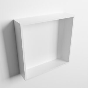 MONDIAZ EASY Nis 29,5x29,5cm in solid surface kleur Talc | Talc. 1 vak geschikt voor in- of opbouw