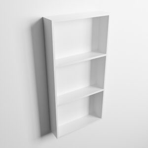 MONDIAZ EASY Nis 59,5x29,5cm in solid surface kleur Talc | Talc. 3 vakken geschikt voor in- of opbouw