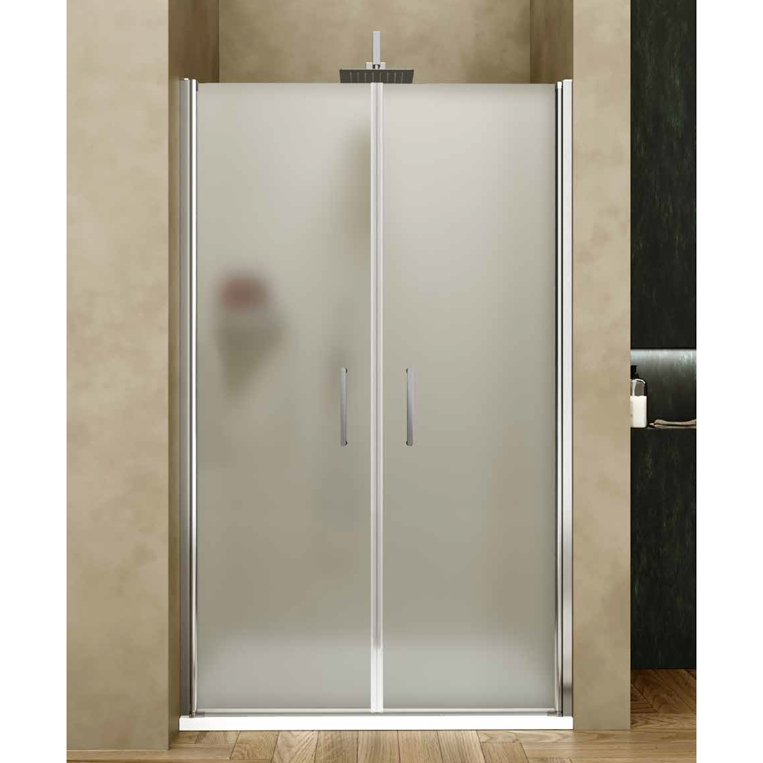 Nisdeur Lacus Giglio Evo Matt 2 Deuren 120x200 Cm Kristalglas Chroom