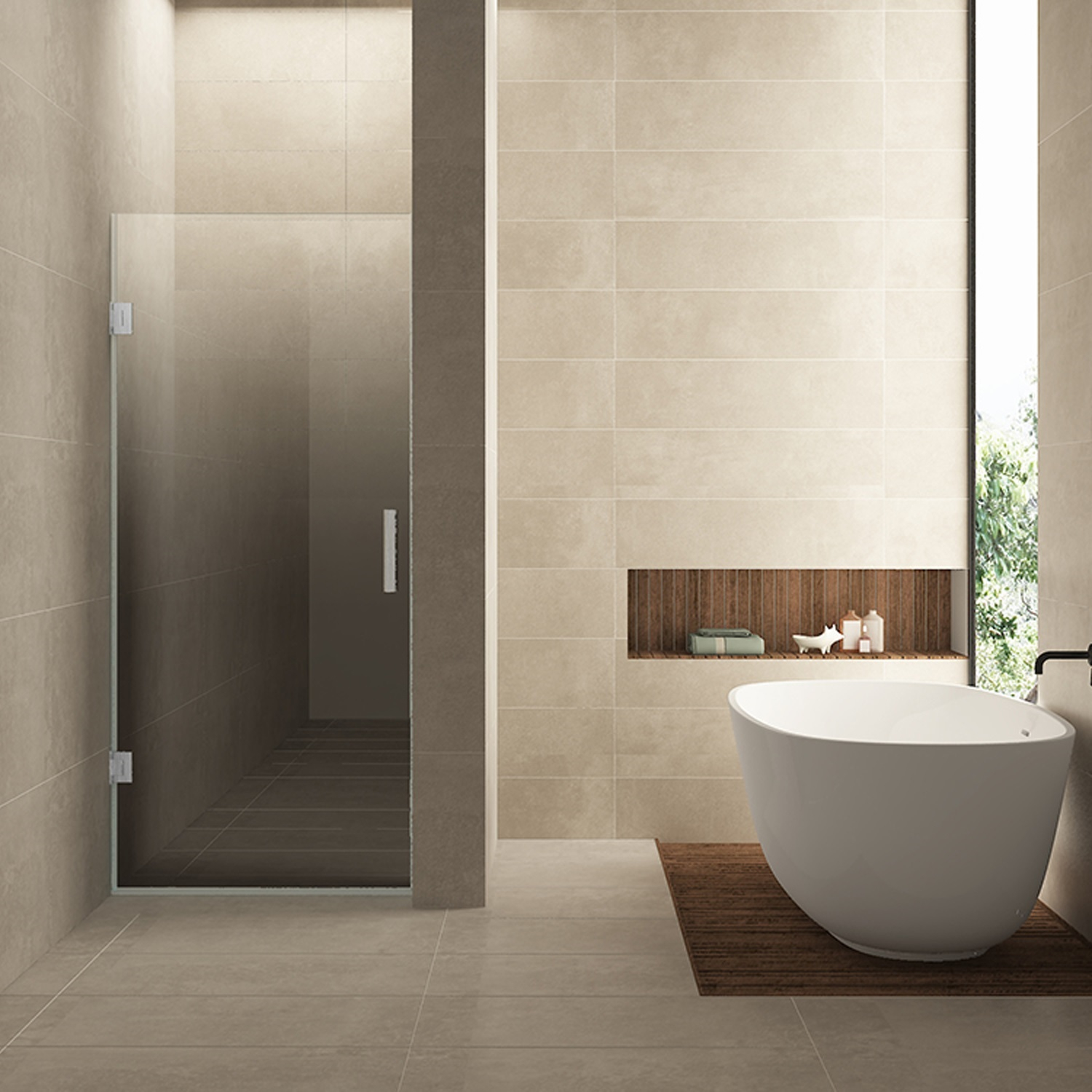 Nisdeur Links Wiesbaden Less 90x200 cm 8 mm Nano Spiegelrook- Naar Helder Glas Geborsteld Staal