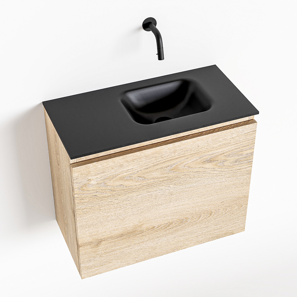 MONDIAZ OLAN 60cm toiletmeubel washed_oak. LEX wastafel urban rechts geen kraangat