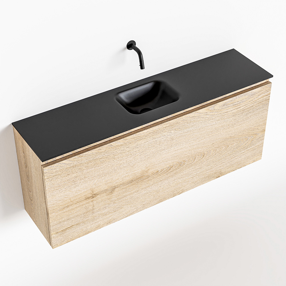 MONDIAZ OLAN 120cm toiletmeubel washed_oak. LEX wastafel urban midden geen kraangat