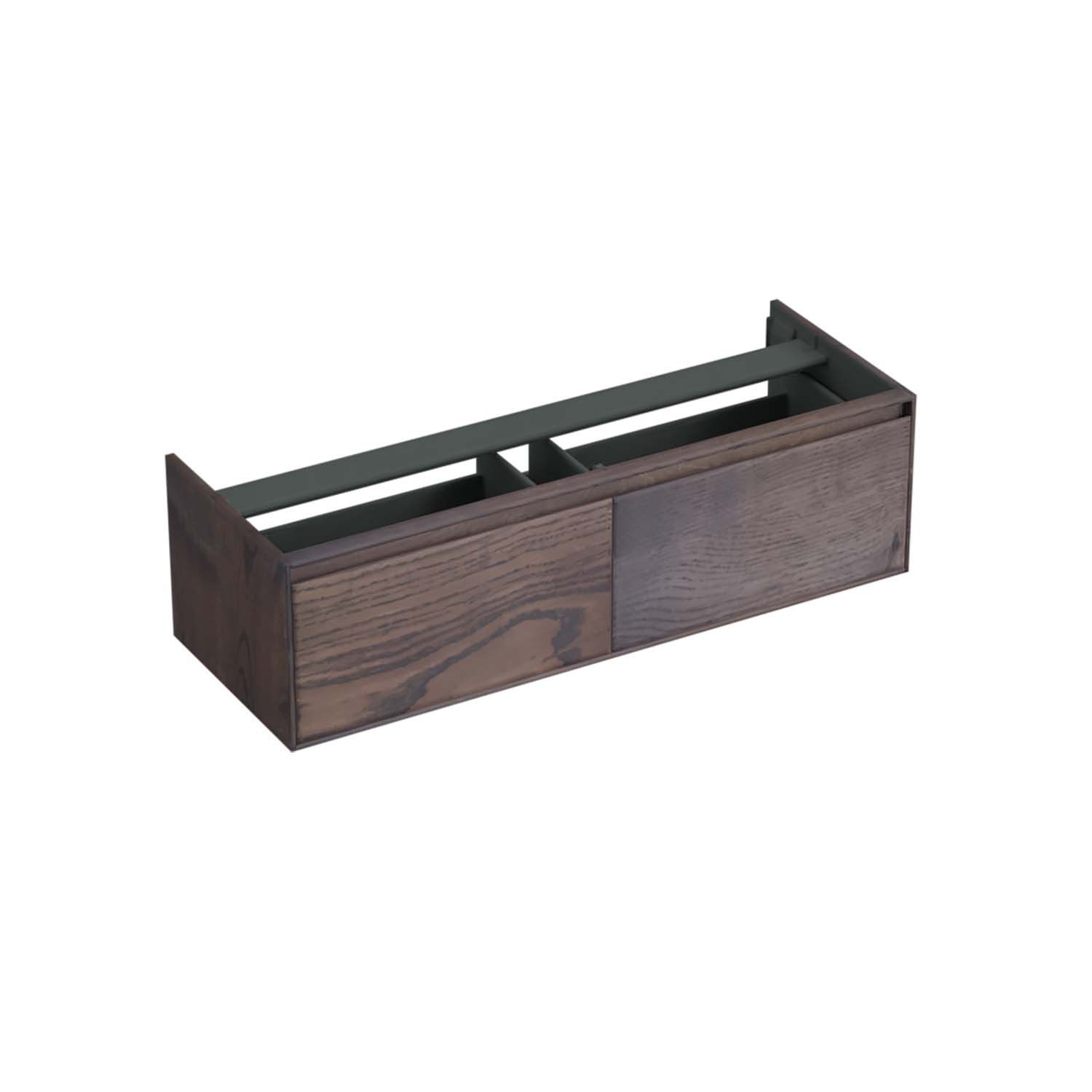 Onderkast Forzalaqua Reno 140x51x40 Cm 2 Lades Softclose Eiken Charcoal