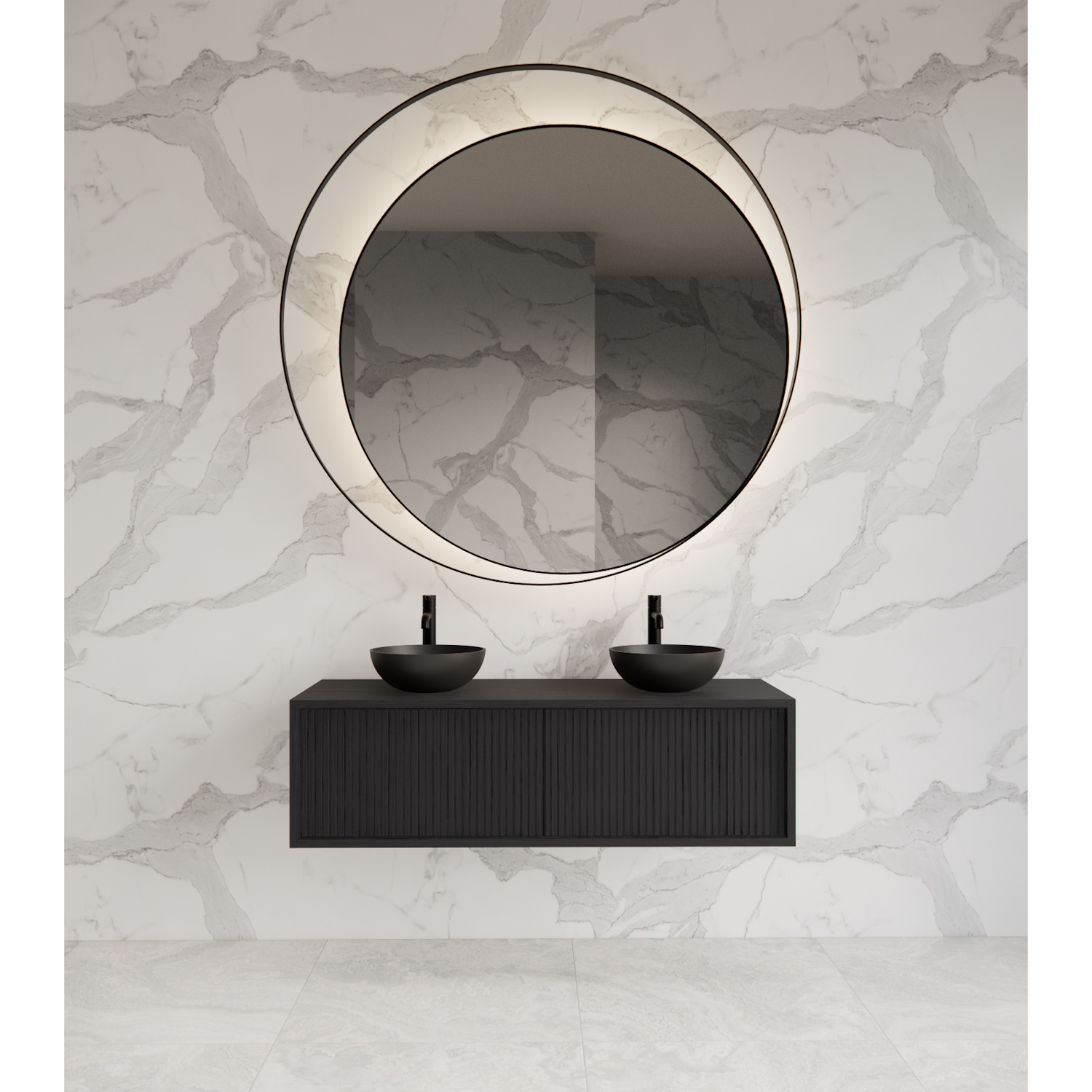 Onderkast Gliss Design Heronimus 120x45x35 cm 2 Laden Met Topplaat Black Veneer