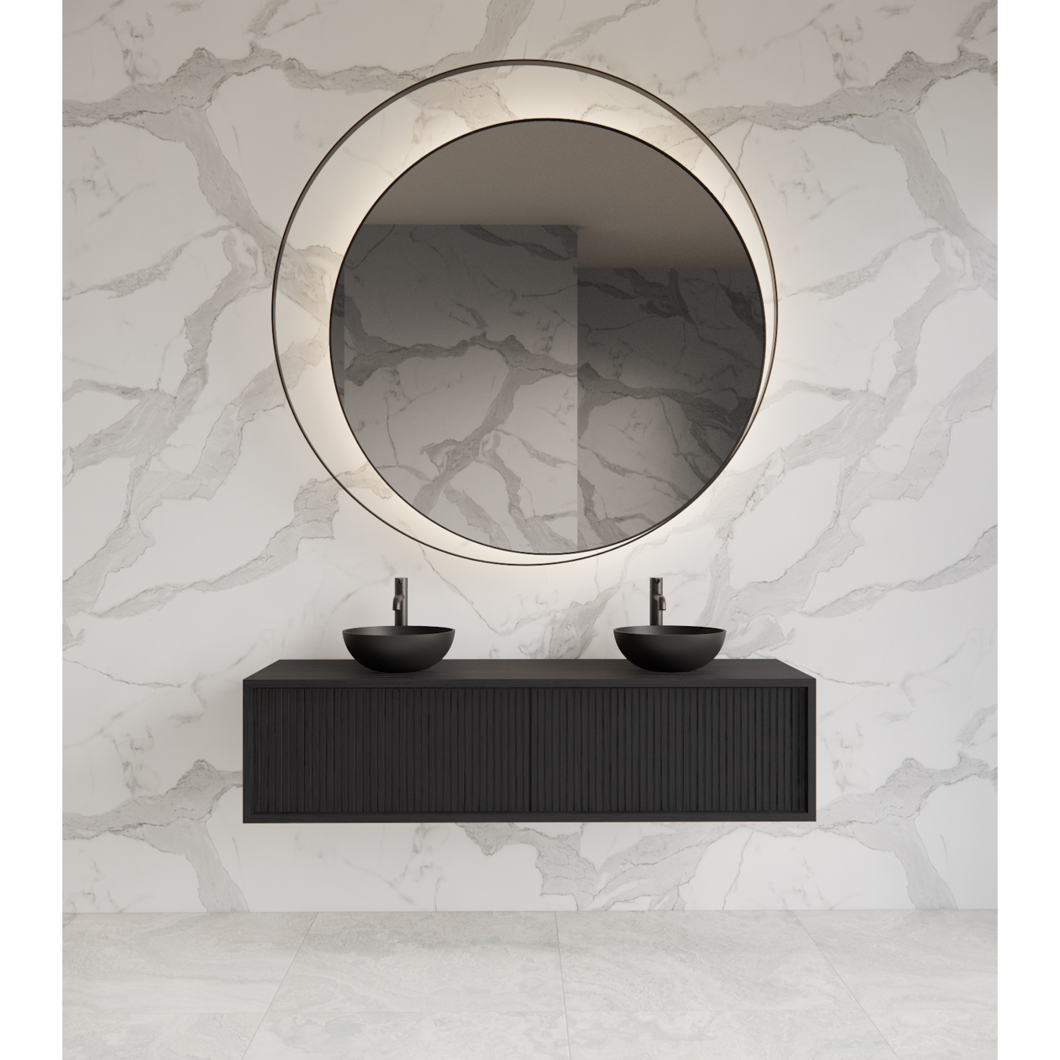 Onderkast Gliss Design Heronimus 140x45x35 cm 2 Laden Met Topplaat Black Veneer