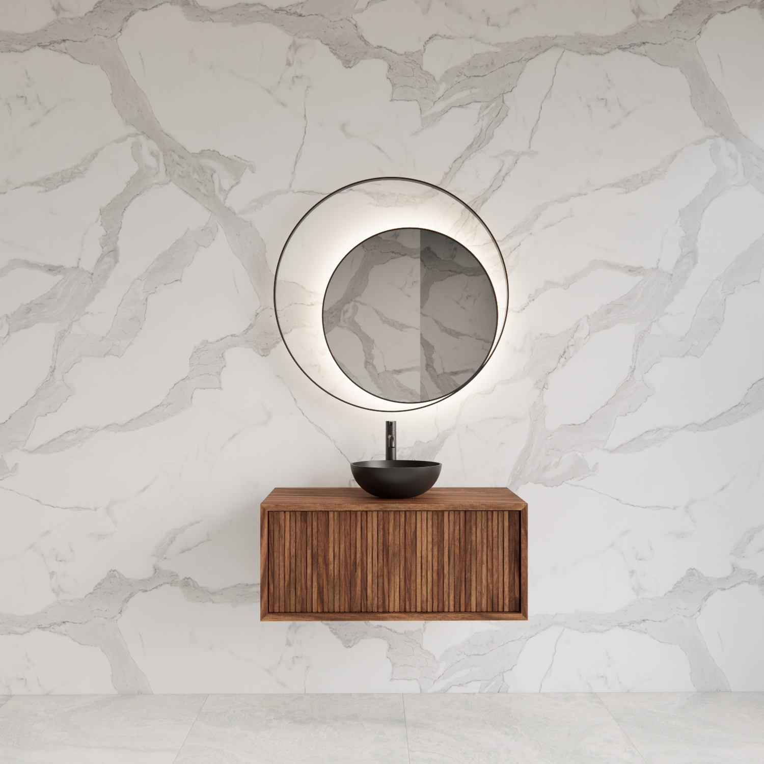 Onderkast Gliss Design Heronimus 70x45x35 cm Met Topplaat Walnut