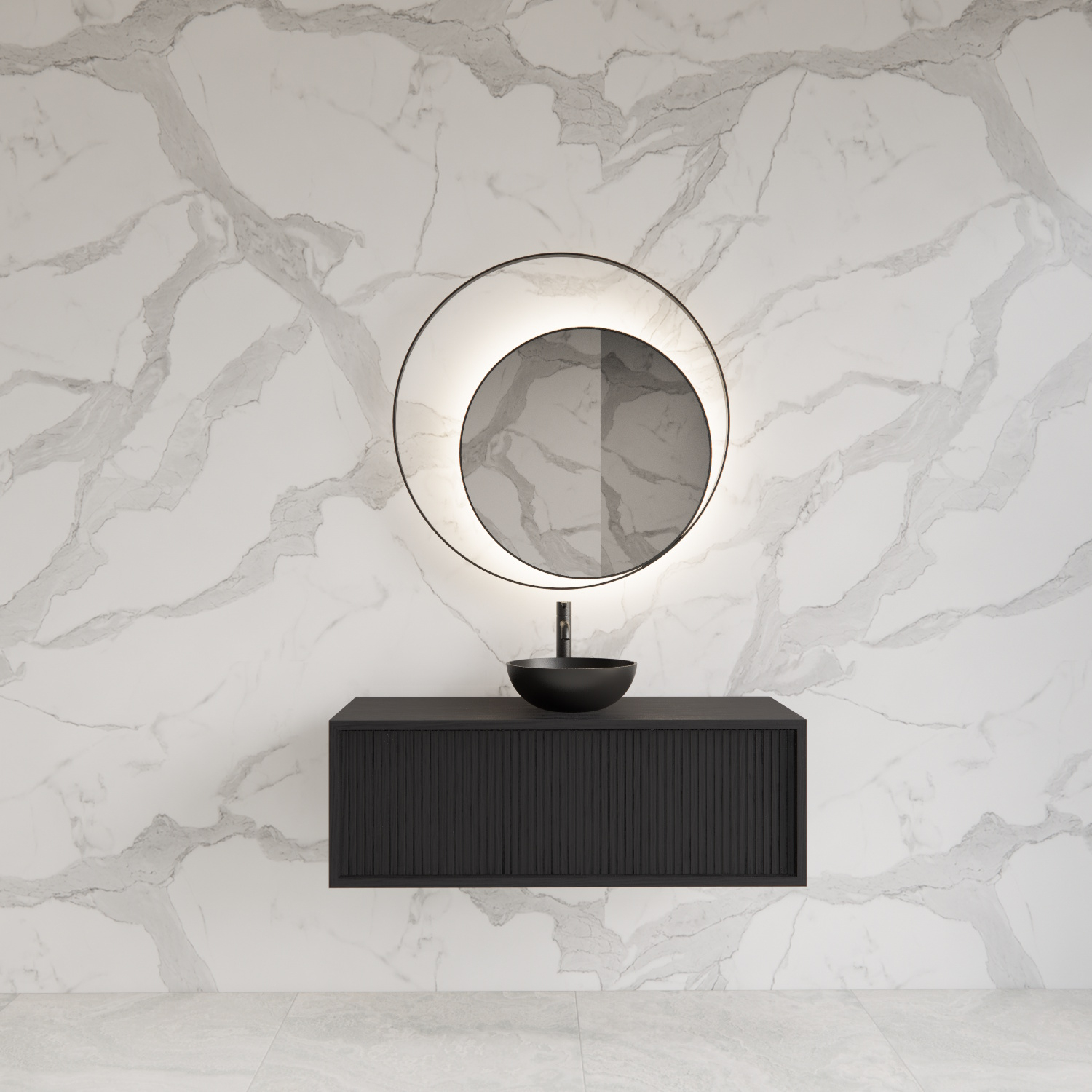 Onderkast Gliss Design Heronimus 90x45x35 cm Met Topplaat Black Veneer