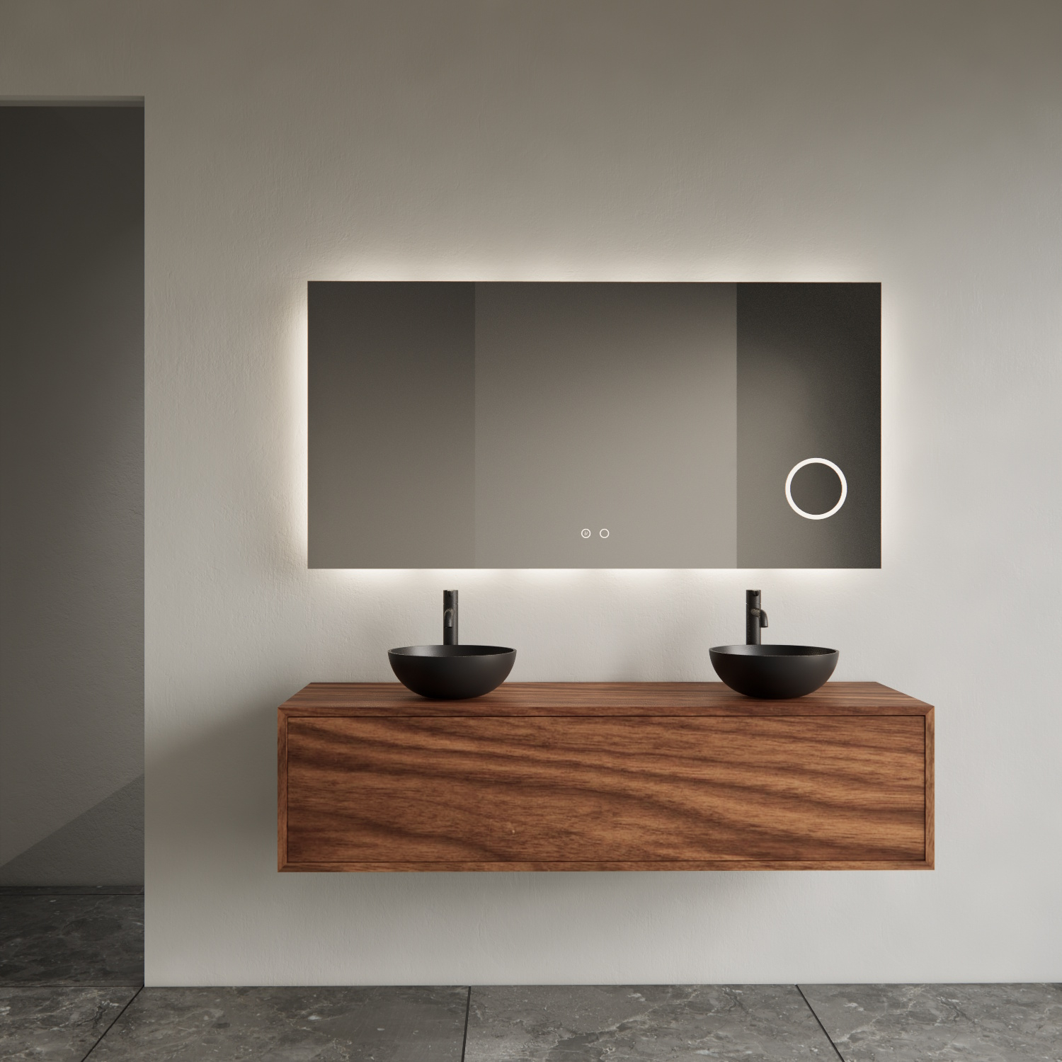 Onderkast Gliss Design Joa Walnut 140 CM Incl. Topplaat