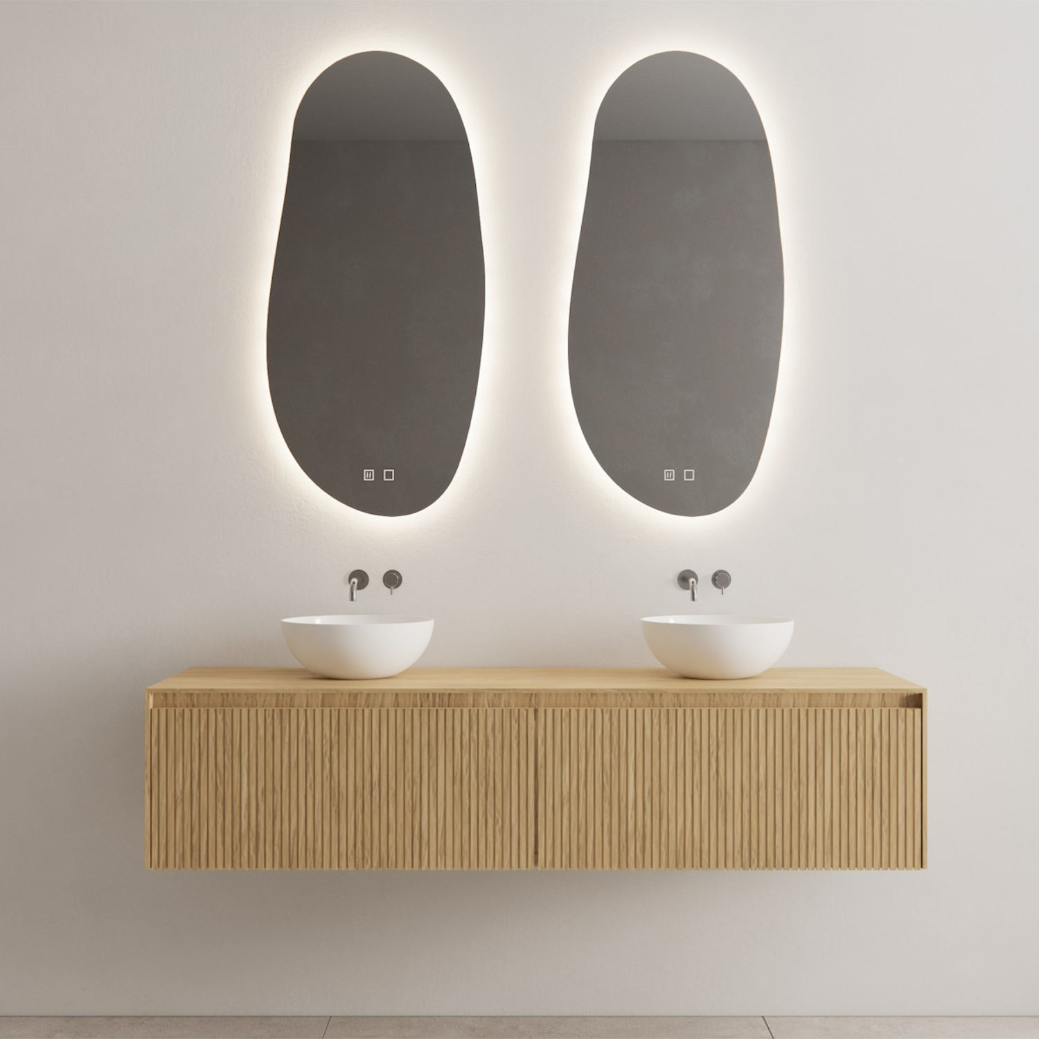 Onderkast Gliss Design Timotheus 200 CM 2 Lades Incl Topplaat Castle Brown