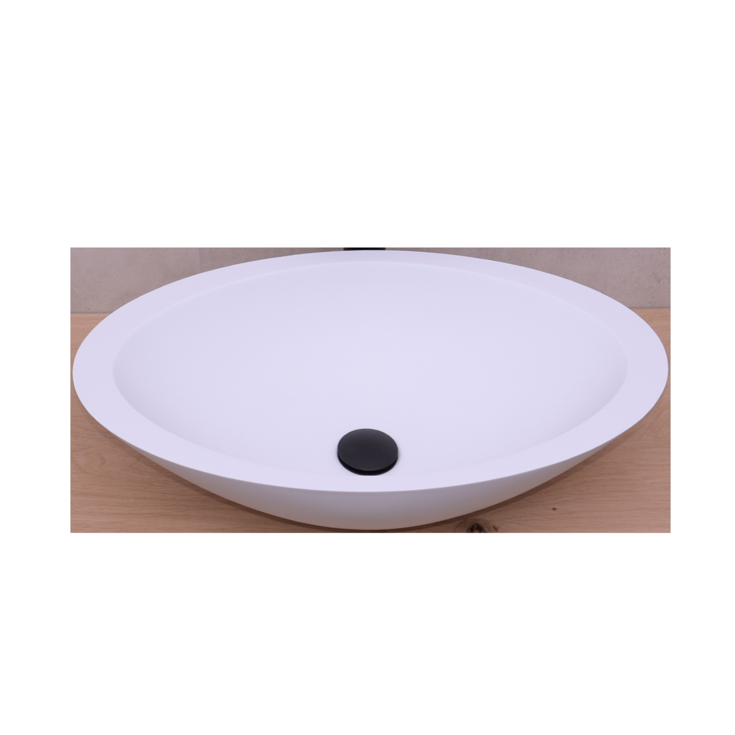 Opbouw Waskom BWS Orona 59x35x14 cm Solid Surface Mat Wit